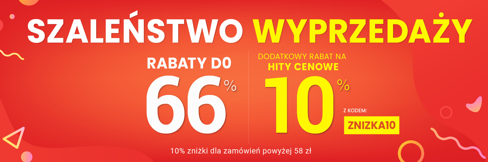 Rabaty do 66 % + extra rabat 10 %