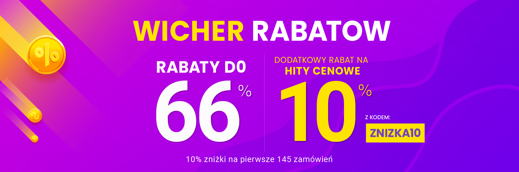 Rabaty do 66 % + extra rabat 10 %