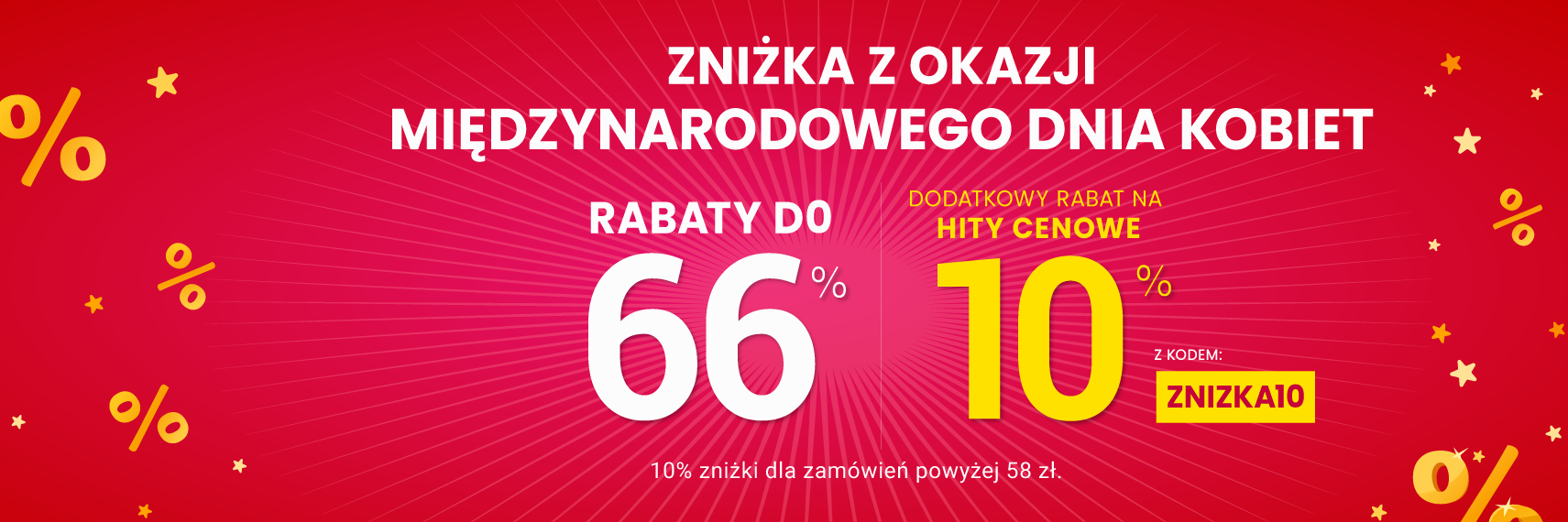 Rabaty do 66 % + extra rabat 10 %