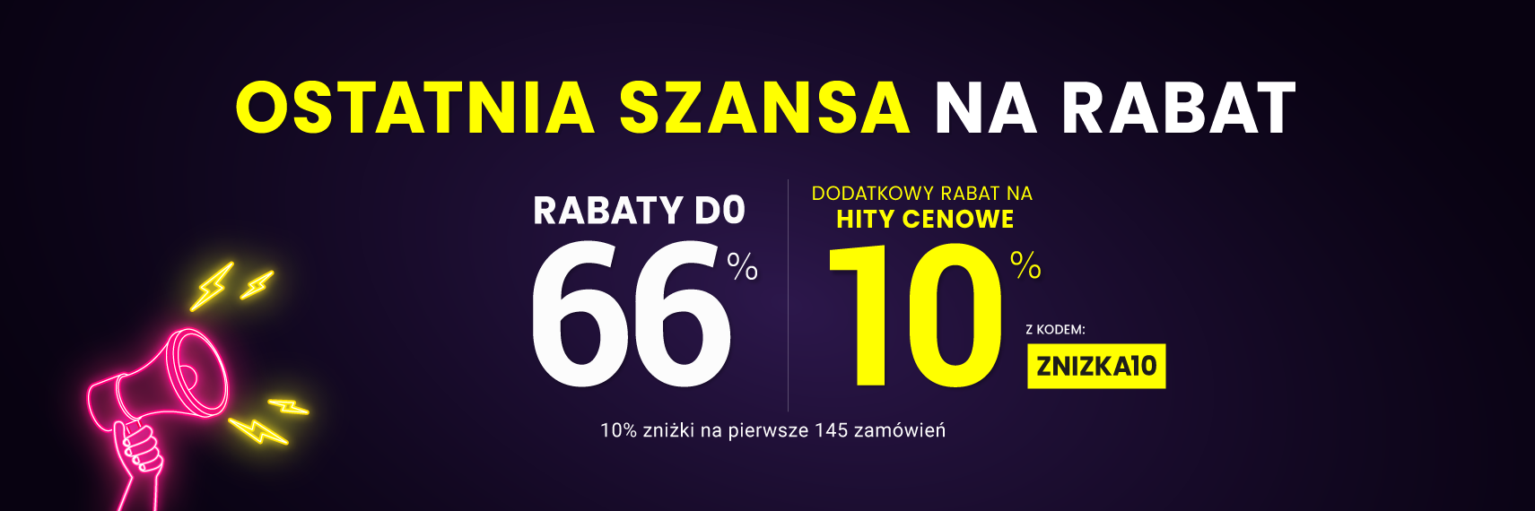 Rabaty do 66 % + extra rabat 10 %