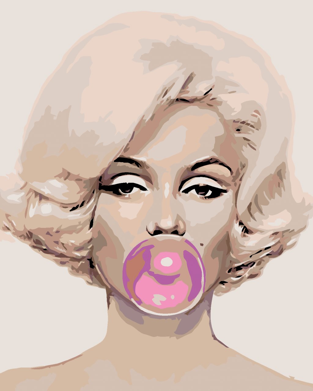 Malowanie po numerach - Marilyn Monroe z gumą do żucia