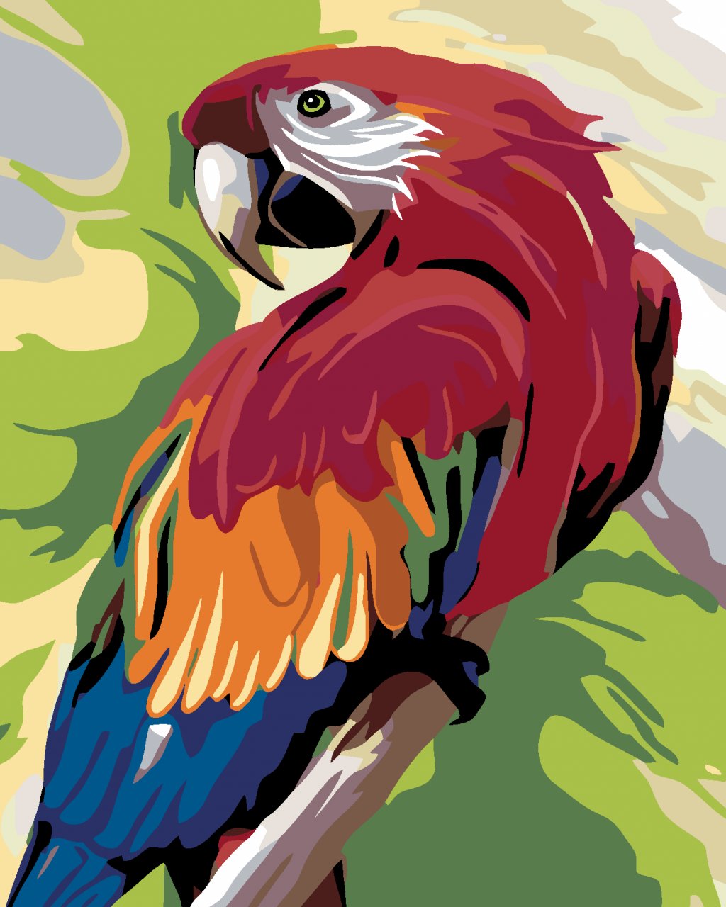 Malowanie po numerach - Kolorowa papuga