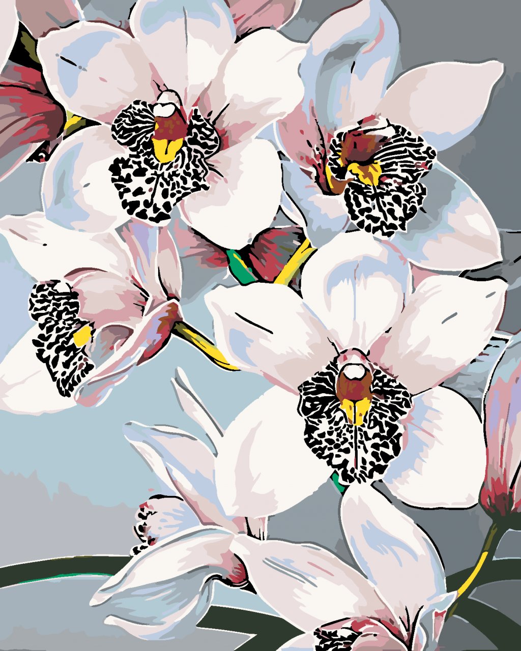 Malowanie po numerach - Świeże orchidee