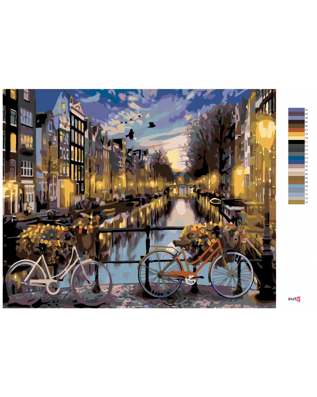 Malowanie po numerach - Rowery w Amsterdamie
