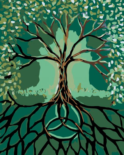 Malowanie po numerach - Drzewo z korzeniami