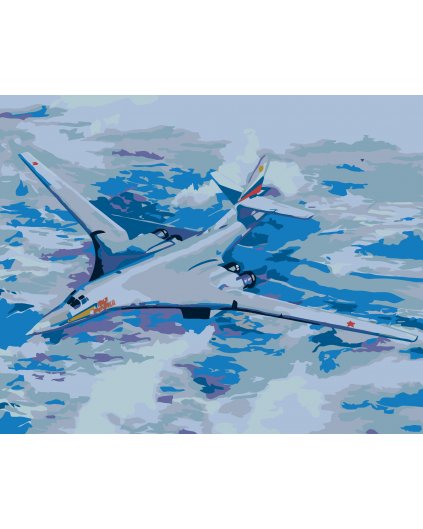 Malowanie po numerach - Samolot myśliwski nad górami