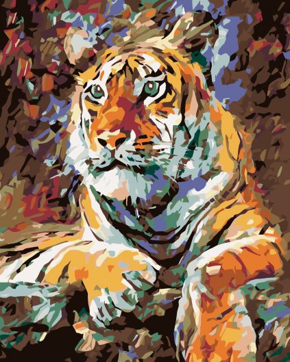 Malowanie po numerach - Odpoczywający tygrys