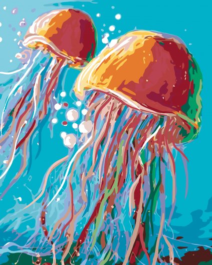 Malowanie po numerach - Kolorowe meduzy