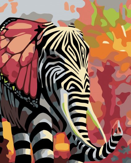 Malowanie po numerach - Słoń czy zebra