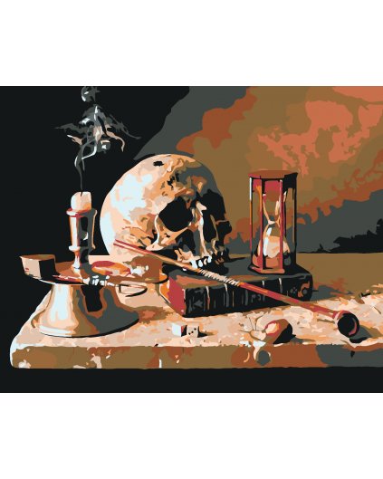 Malowanie po numerach - Martwa natura z czaszką