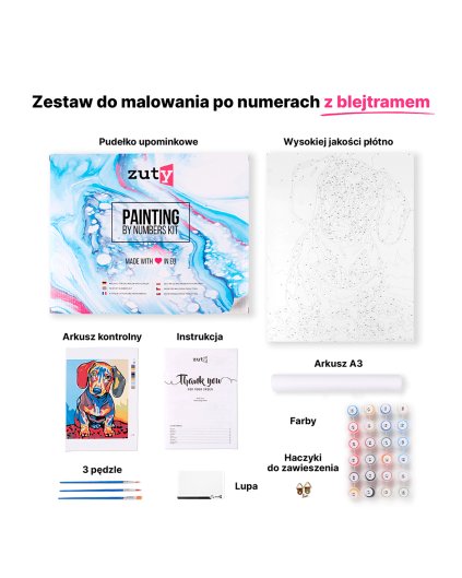 Malowanie po numerach – Szczenię jamnika