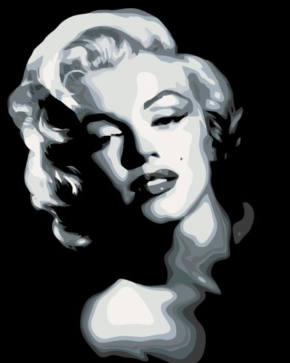Malowanie po numerach - Czarno-biała Marilyn Monroe