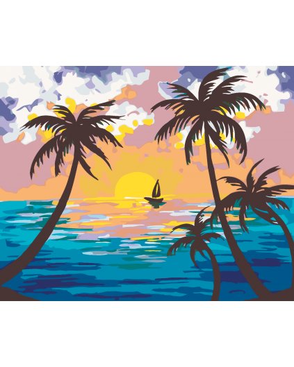 Malowanie po numerach - Sunset Palm