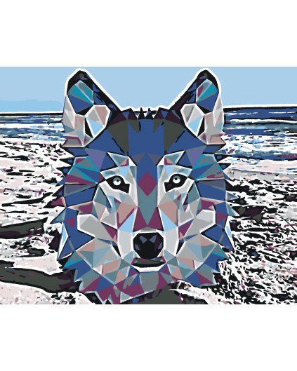 Malowanie po numerach - Mozaika wilk