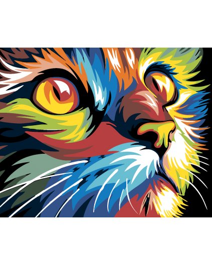 Malowanie po numerach - Kolorowy kot