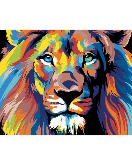 Malowanie po numerach - Kolorowy lew II