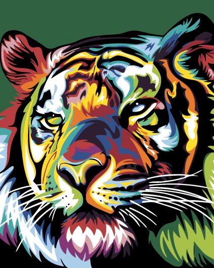 Malowanie po numerach - Kolorowy tygrys