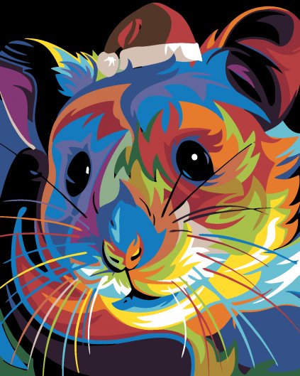 Malowanie po numerach - Kolorowy chomik