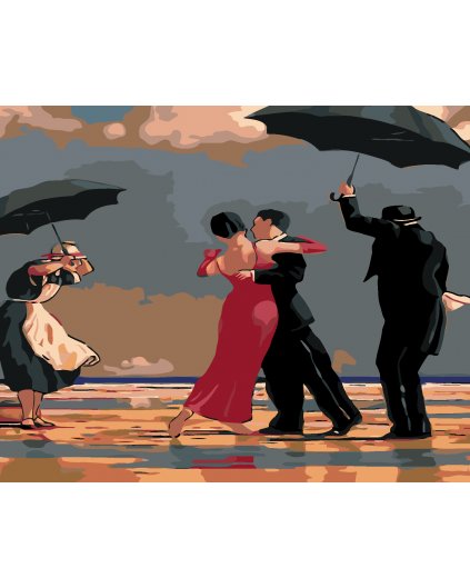 Malowanie po numerach - Taniec w deszczu na plaży