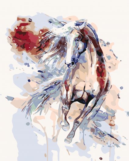 Malowanie po numerach - Koń w biegu – abstrakcja