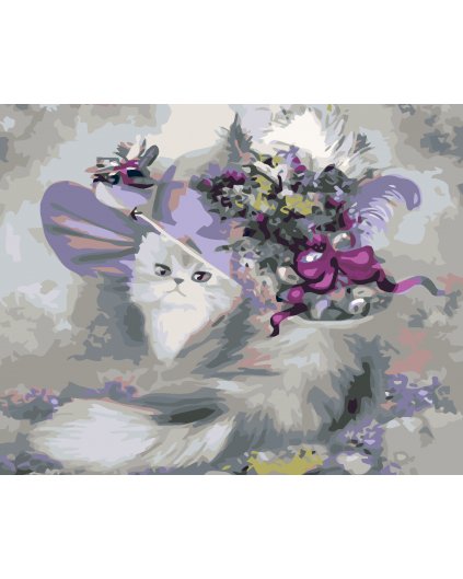 Malowanie po numerach - Kot w kapeluszu