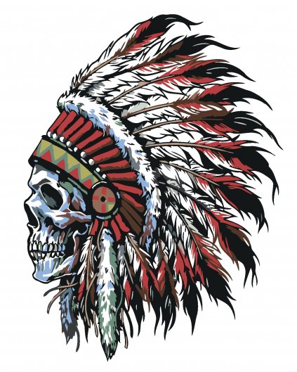Malowanie po numerach - Indian SKULL