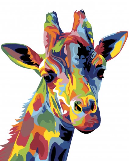 Malowanie po numerach - Kolorowa żyrafa