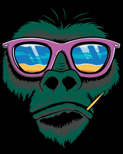 Malowanie po numerach - Małpa w okularach