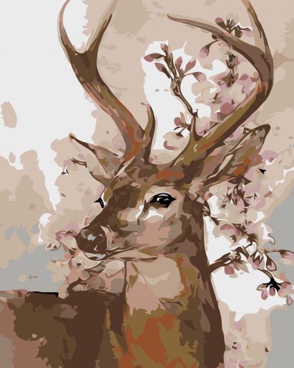 Malowanie po numerach - Wiosenny jeleń