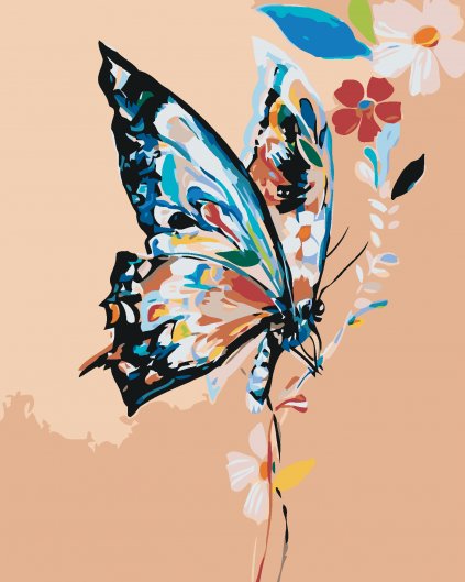 Malowanie po numerach - Kolorowy motyl