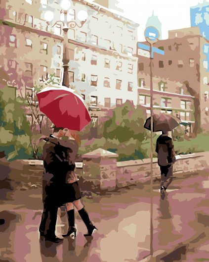 Malowanie po numerach - Spotkanie pod parasolem