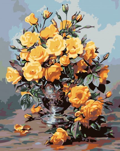 Malowanie po numerach - Bukiet herbacianych róż