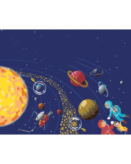Malowanie po numerach - Wszechświat i kosmonauci