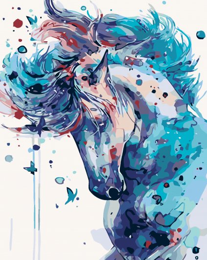 Malowanie po numerach - Abstrakcyjny koń