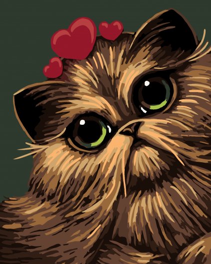 Malowanie po numerach - Kot z trzy serca