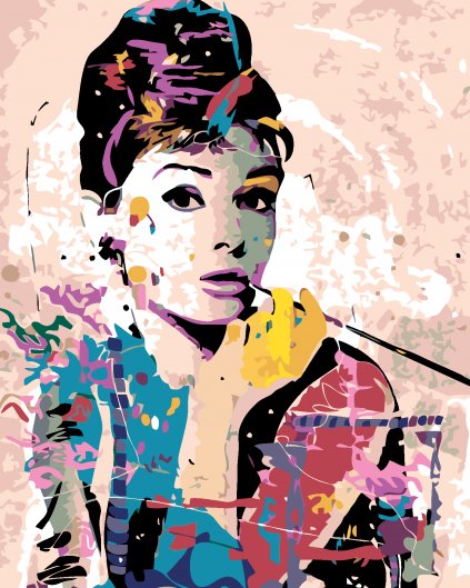Malowanie po numerach - Kolorowa Audrey Hepburn Cigarello