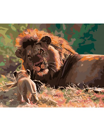 Malowanie po numerach - Lew i lwica