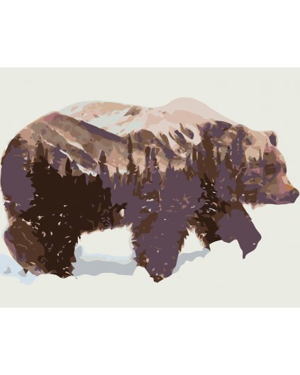 Malowanie po numerach - Zimowy niedźwiedź