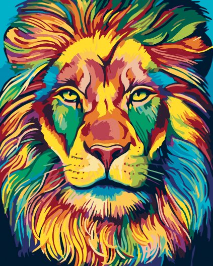 Malowanie po numerach - Barewny lew