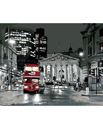 Malowanie po numerach - Londyński autobus nocą