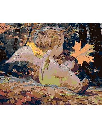 Malowanie po numerach - Jesienny aniołek – chłopczyk