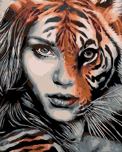 Malowanie po numerach - Kobieta tygrys