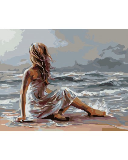 Malowanie po numerach - Dziewczyna nad morzem