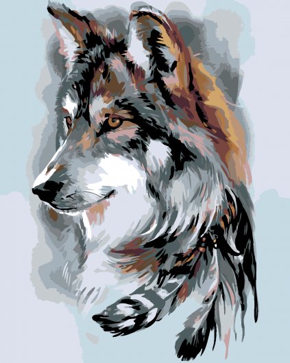 Malowanie po numerach - Indiański wilk