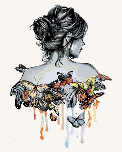 Malowanie po numerach - Kobieta motyl
