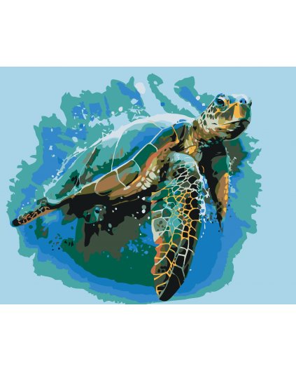 Malowanie po numerach - Zielony żółw