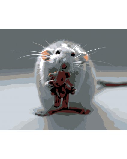 Malowanie po numerach - Biała mysz