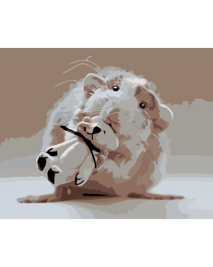 Malowanie po numerach - Myszka z pluszakiem