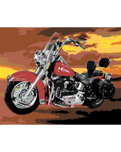 Malowanie po numerach - Harley Davidson gotowy do jazdy