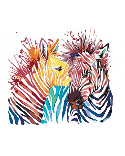 Malowanie po numerach - Kolorowa zebra